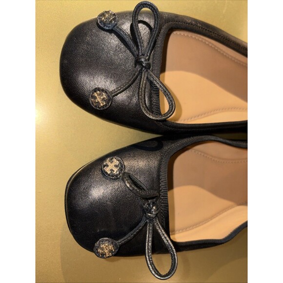 NWOT TORY BURCH Laila Driver Ballet Flats Black Leather Lightly Scuff Pics SZ 8M - Picture 13 of 13